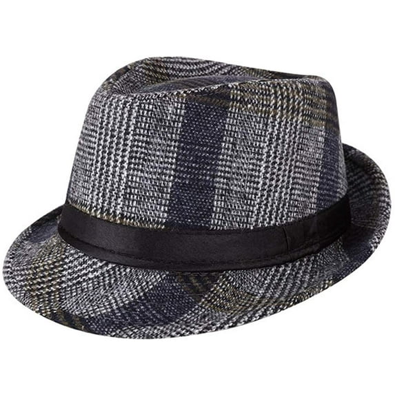 Lattice Felt Fedora Hat Vintage Style Casual Jazz Cap for Men…