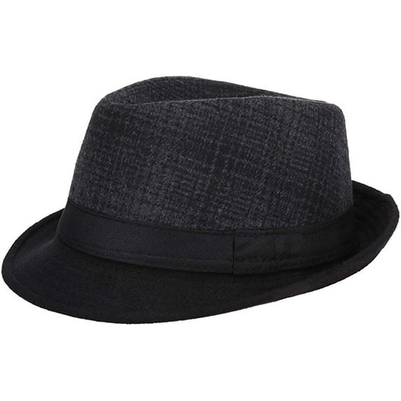 Lattice Felt Fedora Hat Vintage Style Casual Jazz Cap for Men…