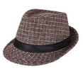 thumbnail image 1 of Lattice Felt Fedora Hat Vintage Style Casual Jazz Cap for Men…, 1 of 1