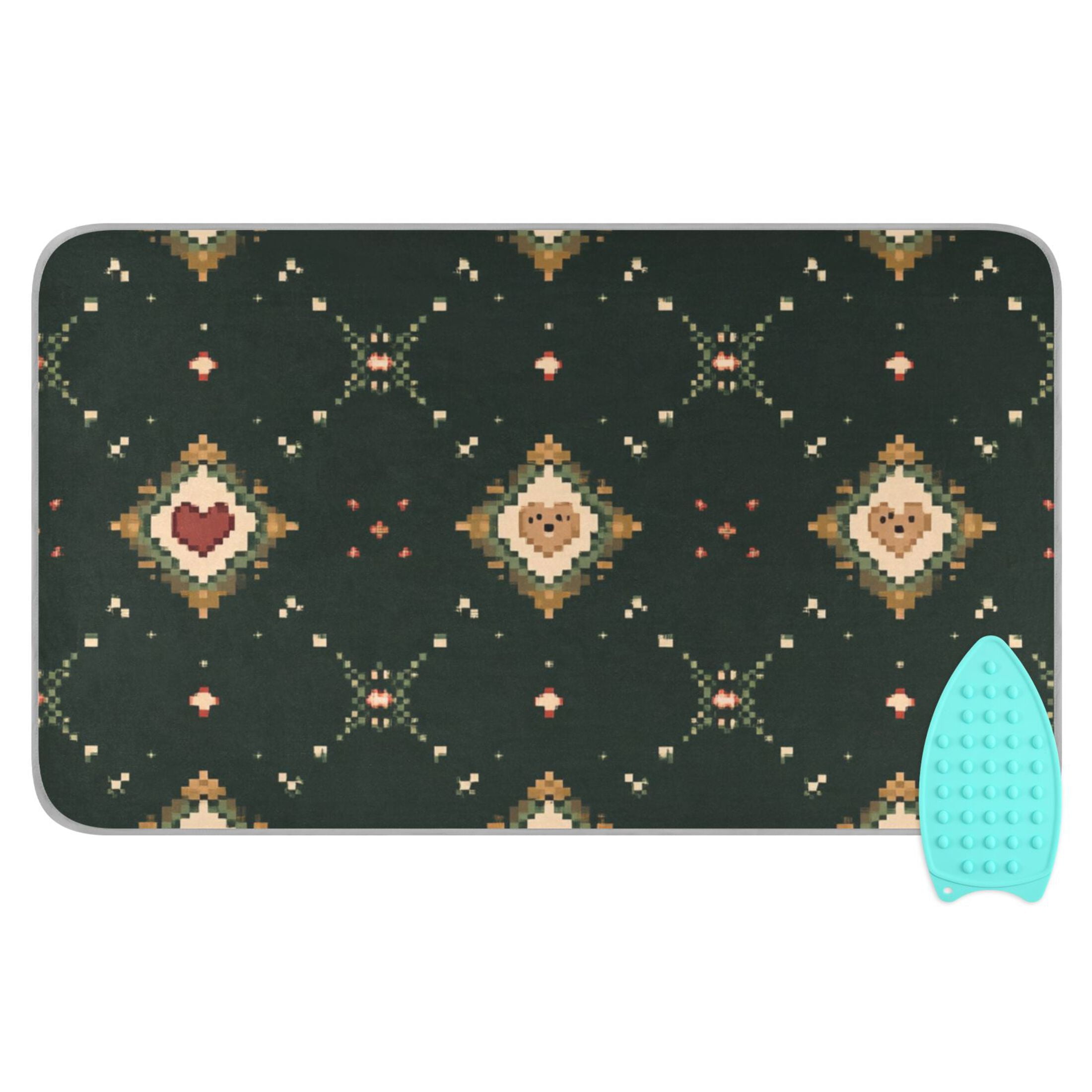 Lattice Hearts Ironing Board Covers Heat Resistant Ironing Pad Mat Portable for Travel Washer Dryer Table