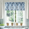 thumbnail image 1 of Lattice Moroccan Tile Print Valances for Windows Geometric Quatrefoil Kitchen Curtains Valances Semi Sheer Rod Pocket Valance Window Treatment, 54 x 18 Inch, Spa/Gray, 1 Panel, 1 of 6