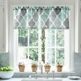 thumbnail image 1 of Lattice Moroccan Tile Print Valances for Windows Geometric Quatrefoil Kitchen Curtains Valances Semi Sheer Rod Pocket Valance Window Treatment, 54 x 18 Inch, Spa/Gray, 1 Panel, 1 of 6