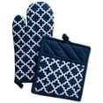 thumbnail image 1 of Lattice Oven Mitt & Potholder Set - Nautical Blue, 1 of 1