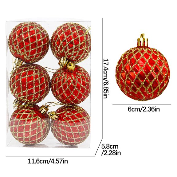 Lattice Pattern Christmas Bauble, Hanging Spherical Decoration, Textured Ball Pendant for Holiday Tree Styling