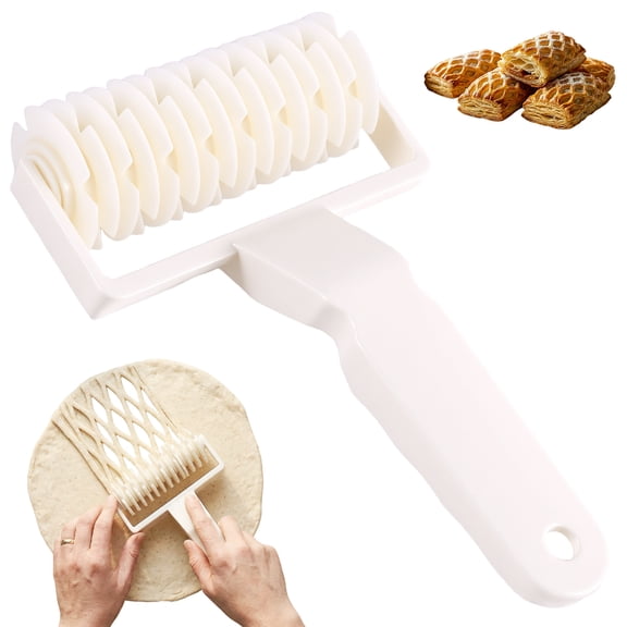 Lattice Roller Cutter Pie Pizza Cookie Dough Roller Lattice Household Baking Pastry Tool for Home Kitchen Baking (Plastic Cutter)