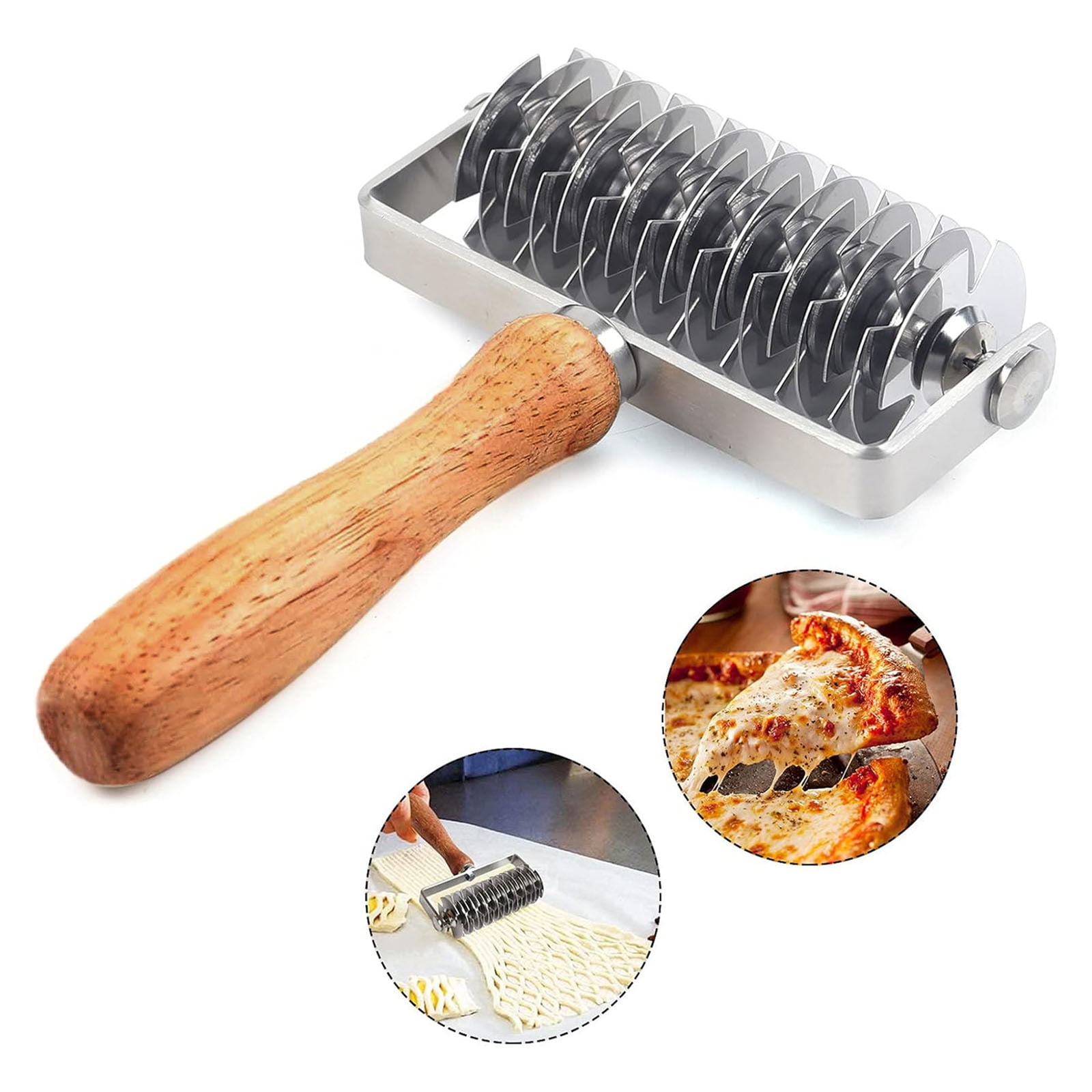 Lattice Roller Cutter Stainless Steel Dough Lattice For Pie Pizza Bread Beef Crust Roller Cutter