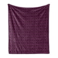 thumbnail image 1 of Lattice Soft Flannel Fleece Blanket, Abstract Symmetric Pattern with Geometric Elements in Pink Color Shade, Cozy Plush for Indoor and Outdoor Use, 70" x 90", Dark Brown and Magenta, by Ambesonne, 1 of 5