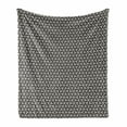 thumbnail image 1 of Lattice Soft Flannel Fleece Throw Blanket, Simplistic Striped Leaf Motifs in Vertical and Diagonal Directions, Cozy Plush for Indoor and Outdoor Use, 50" x 60", Charcoal Grey Eggshell, by Ambesonne, 1 of 6