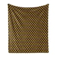 thumbnail image 1 of Lattice Soft Flannel Fleece Throw Blanket, Striped Cubes 3D Style Futuristic Hipster Fashion Vibrant Colors, Cozy Plush for Indoor and Outdoor Use, 50" x 70", Hot Pink Yellow, by Ambesonne, 1 of 5