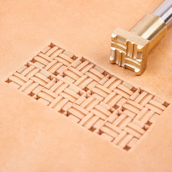 Lattice Weave Leather Maker Punch, Professional Brass Stamping Embosser for Handmade Leather Accessories
