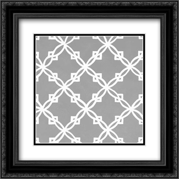 Latticework Tile I 2x Matted 20x20 Black Ornate Framed Art Print by Smith, Hope