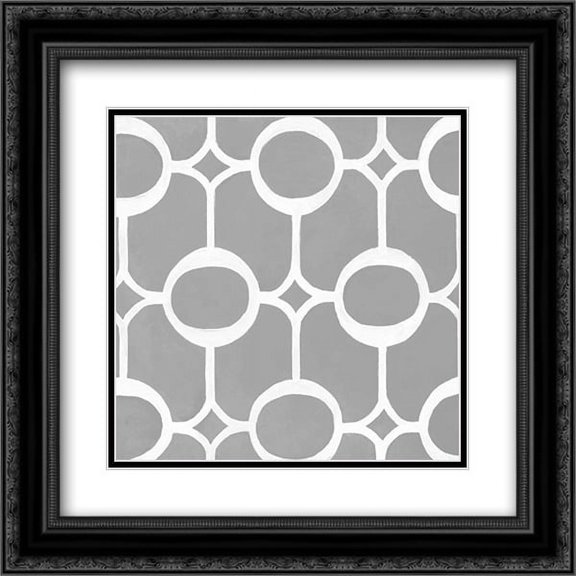 Latticework Tile II 2x Matted 20x20 Black Ornate Framed Art Print by Smith, Hope