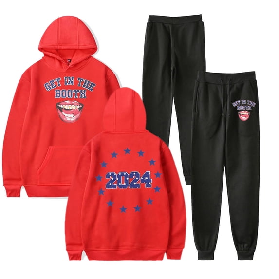 Latto Get in the Booth Merch Hoodie and SWEATPANTS set pop print Unisex Casual Street Clothing