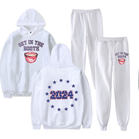 Latto Get in the Booth Merch Hoodie and SWEATPANTS set pop print Unisex Casual Street Clothing