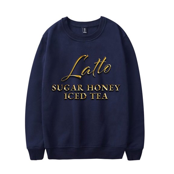 Latto Merch Sugar Honey Iced Tea Logo Crewneck Sweatshirt Unisex Fashion Long Sleeve Top