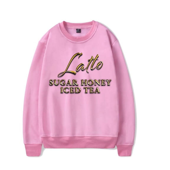 Latto Merch Sugar Honey Iced Tea Logo Crewneck Sweatshirt Unisex Fashion Long Sleeve Top
