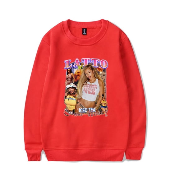 Latto Sugar Honey Iced Tea Crewneck Sweatshirt 2024 Album Unisex Fashion Long Sleeve Top