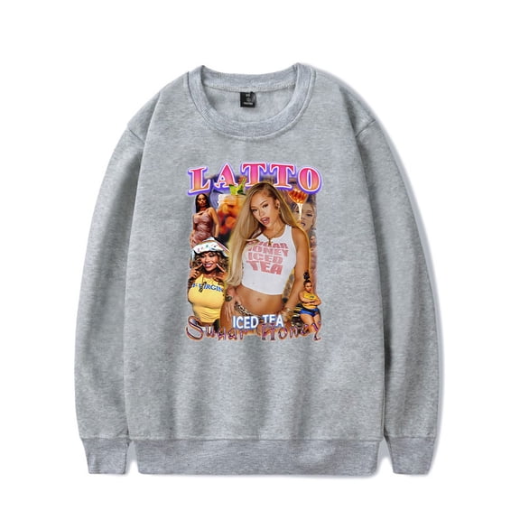 Latto Sugar Honey Iced Tea Crewneck Sweatshirt 2024 Album Unisex Fashion Long Sleeve Top