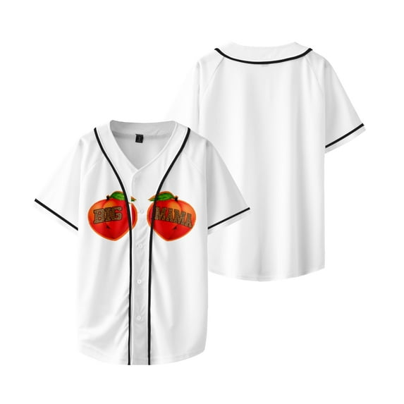 Latto Sugar Honey Iced Tea Merch Big Mama Cheetah Baseball Shirt Fashion Jersey Unisex Short Sleeve V Neck Tops