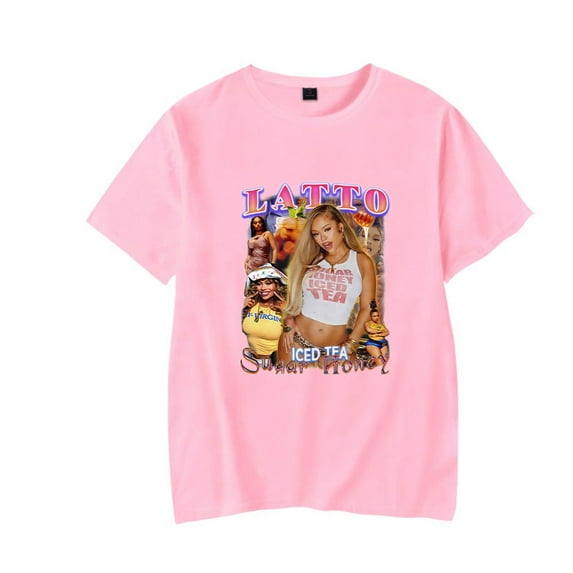 Latto Sugar Honey Iced Tea T-shirt 2024 Album Women Men Casual Fashion Short Sleeve Tee