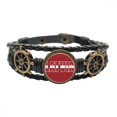 thumbnail image 1 of Latvia Country Flag Name Art Deco Fashion Leather Braided Ocean Bracelet Wristband, 1 of 4