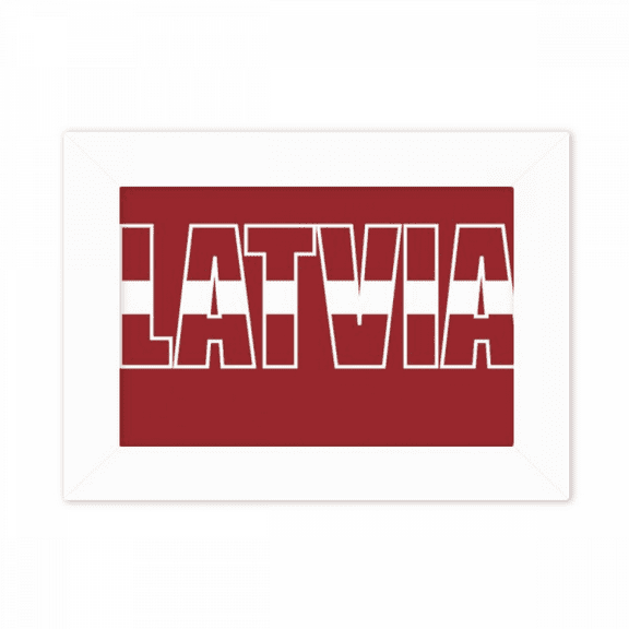 Latvia Country Flag Name Photo Mount Frame Picture Art Painting Desktop 5x7 inch