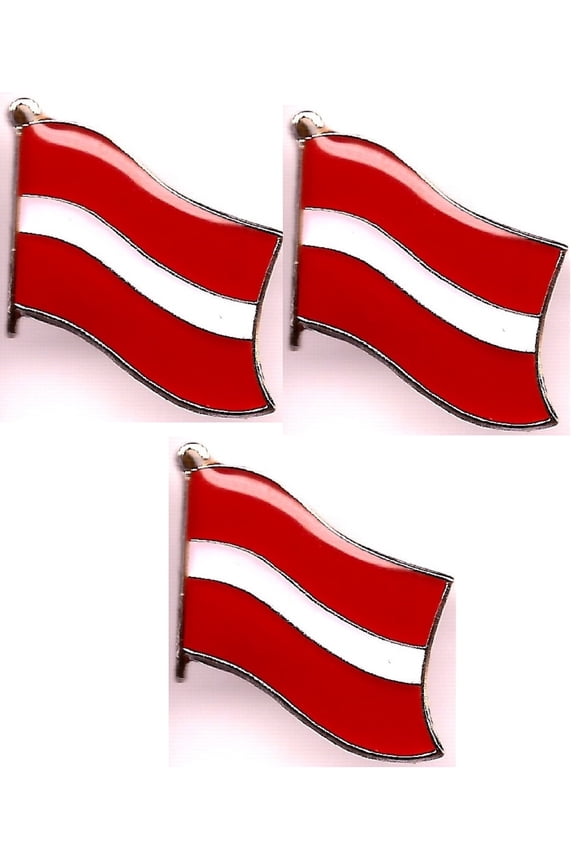 Latvia Flag Lapel Pins, Pack of 3