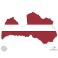 thumbnail image 1 of Latvia Map Flag Country Shape - 12" Vinyl Sticker Waterproof Decal, 1 of 1