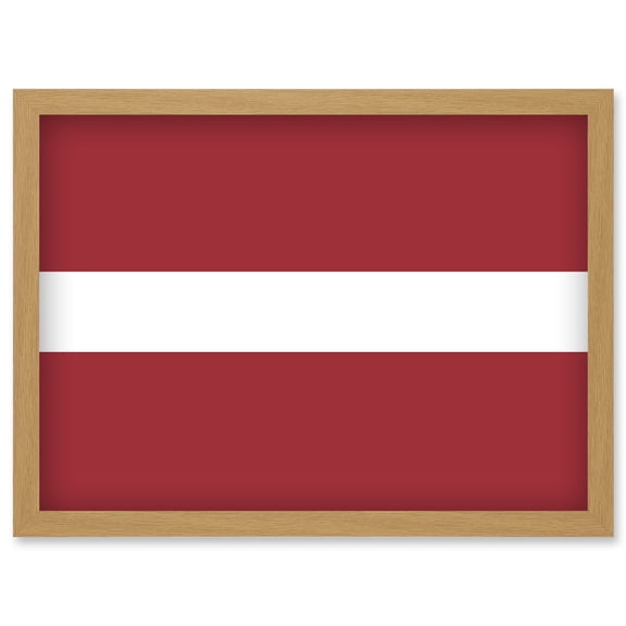 Latvia National Flag Patriotic Vexillology World Flags Country Region Poster Artwork Framed Wall Art Print A4