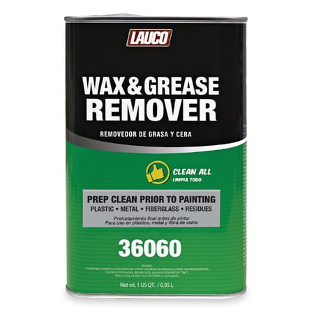 Lauco Wax and Grease Remover Multi-Surface Paint Prep Cleaner for Auto Body, Works on Plastic, Metal, Fiberglass – Powerful Solvent Degreaser -36060 Quart