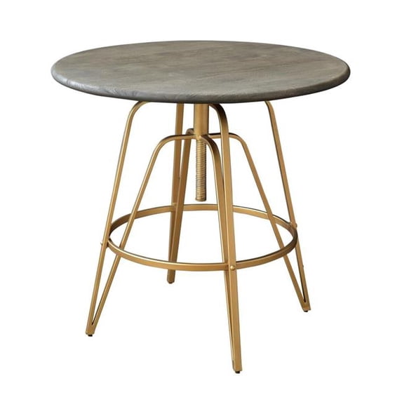 Coast to Coast 37131 Lauderdale Adjustable Round Pub Table - Gold - 32 x 32 x 42 in.