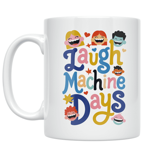 Laugh Machine Days Whimsical Design - Fun Enthusiast - 11 oz Ceramic Coffee Mug