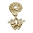 thumbnail image 1 of Laugh Now Cry Later Clown Pendant with 6mm Cuban Chain Necklace, Gold-Tone, 24", 1 of 3