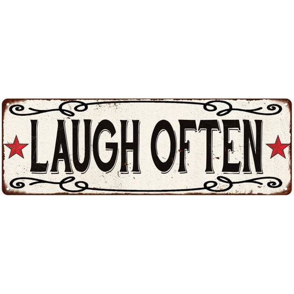 Laugh Often Vintage Look Reprodution Metal Sign 6x18 206180078026