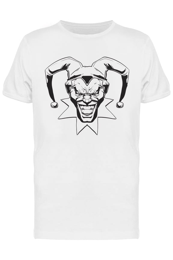 Laughing Angry Joker Tattoo T-Shirt Men -Image by Shutterstock, Male Large