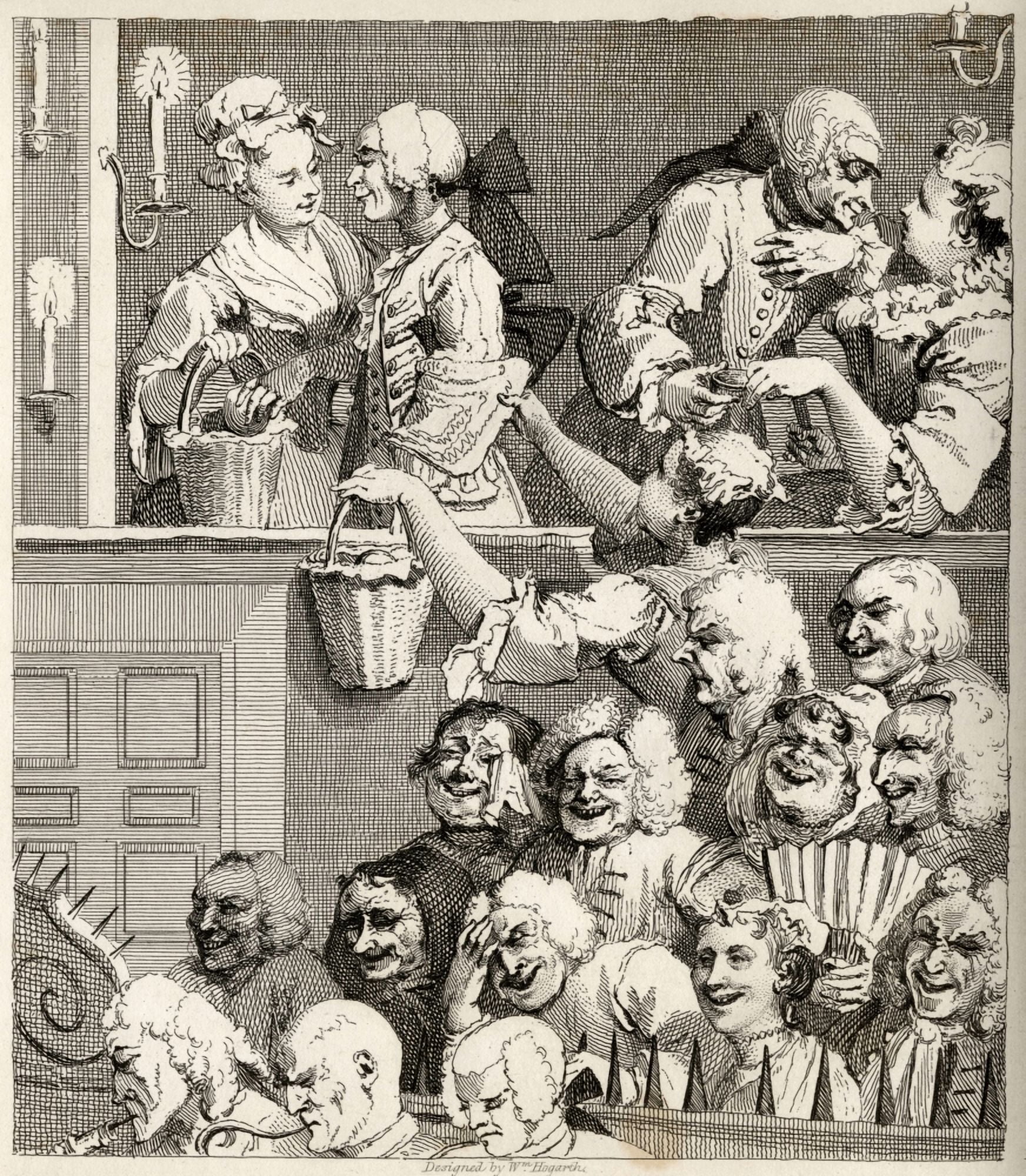The Laughing Audience From The Original Design By Hogarth From The Works Of Hogarth Published London 1833 Canvas Art - Ken Welsh Design Pics (13 x 15)