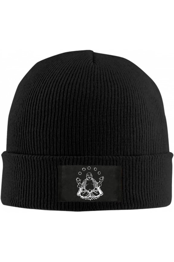Laughing Buddha Beanie Hat for Women Men Winter Hat Cuffed Winter Beanie Warm Skull Cap Plain Knit Hat Cap