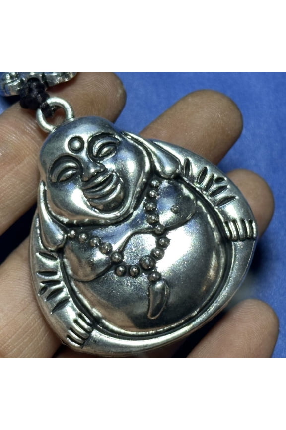 Laughing Buddha Pendant Keychain Necklace Car Hanging Ornament Spiritual Amulet for Men Women Zen Style Jewelry Decor