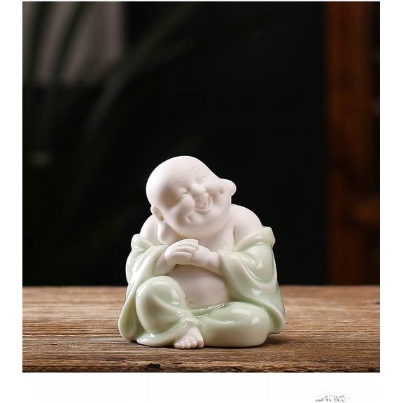 Laughing Buddha Sculpture Home Decor Smiling Buddha Statue Buddha Statues for Home Decor Buddha Home Decor (Evergreen Blue)