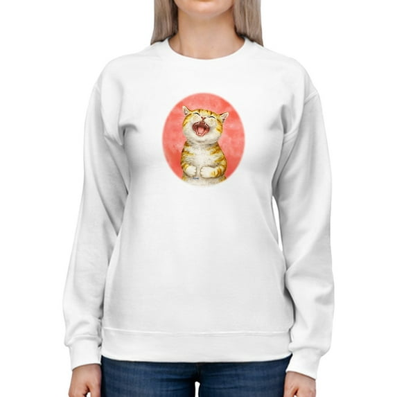 Laughing Cat Sweatshirt Women -Kayomi Harai Designs, Female 4X-Large