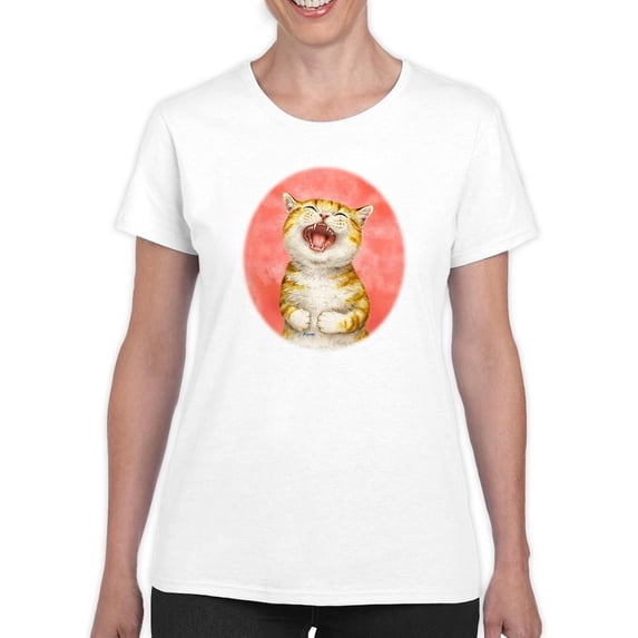 Laughing Cat T-Shirt Women -Kayomi Harai Designs, Female 4X-Large