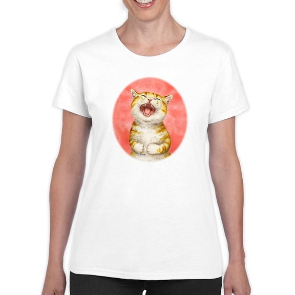 Laughing Cat T-Shirt Women -Kayomi Harai Designs, Female Medium