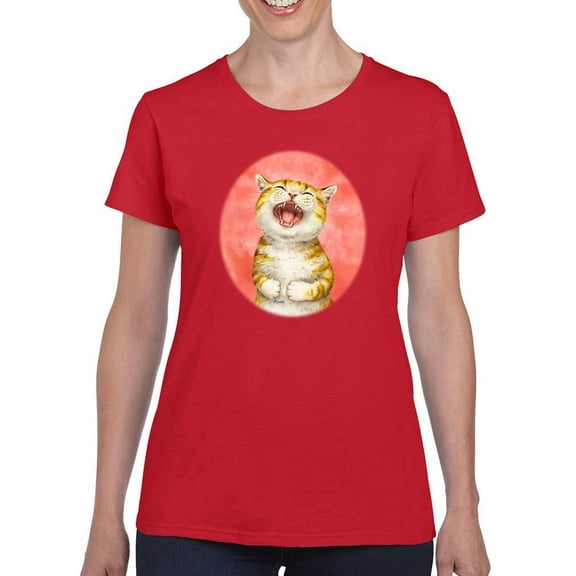 Laughing Cat T-Shirt Women -Kayomi Harai Designs, Female Small