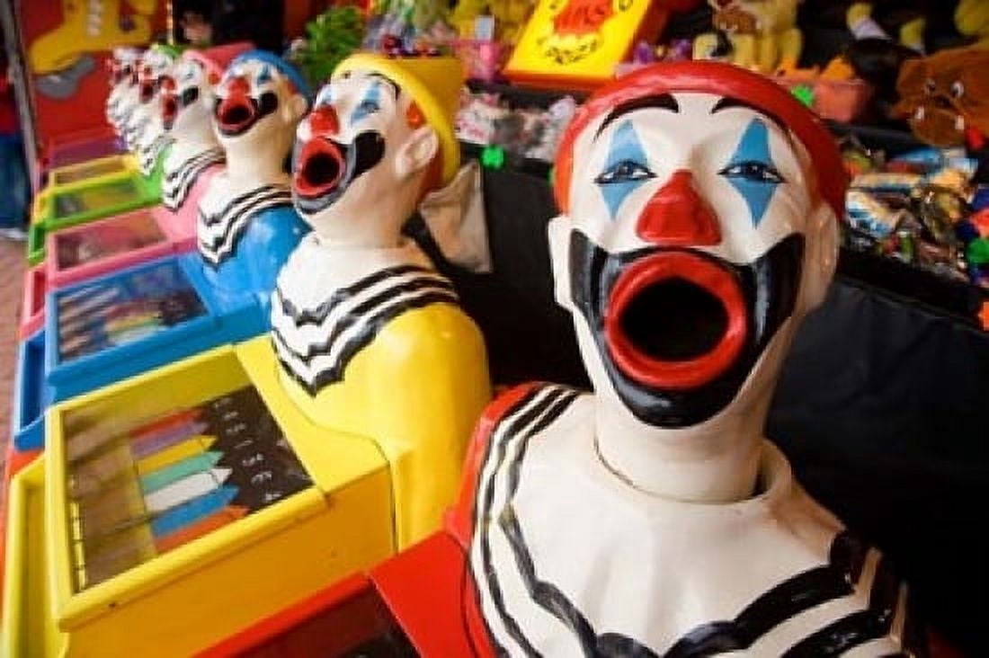 Laughing Clowns Side-Show Rotorua Bay of Plenty North Island New Zealand Canvas Art - David Wall DanitaDelimont (17 x 11)