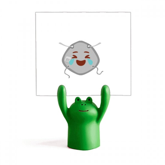 Laughing Crying Happy Head Expression Memo Holder Cartoon Animal Frog Stand Decoration
