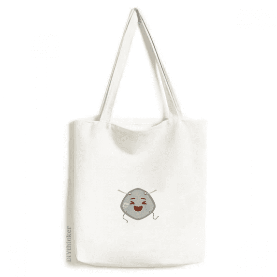Laughing Crying Happy Head Expression Tote Canvas Bag Shopping Satchel Casual Handbag