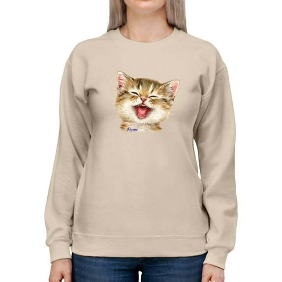 Laughing Kittens Sweatshirt Women -Kayomi Harai Designs, Female XX-Large