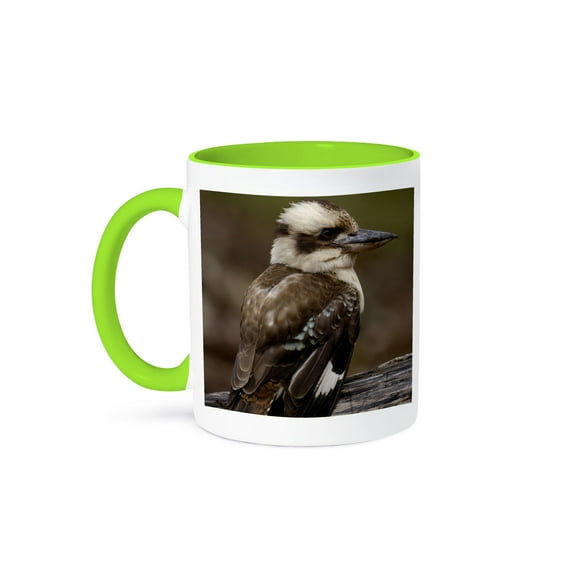 3dRose, Laughing kookaburra bird, Stradbroke Island, Australia-AU01 POX0046 - Pete Oxford, 15oz Two-Tone Green Mug