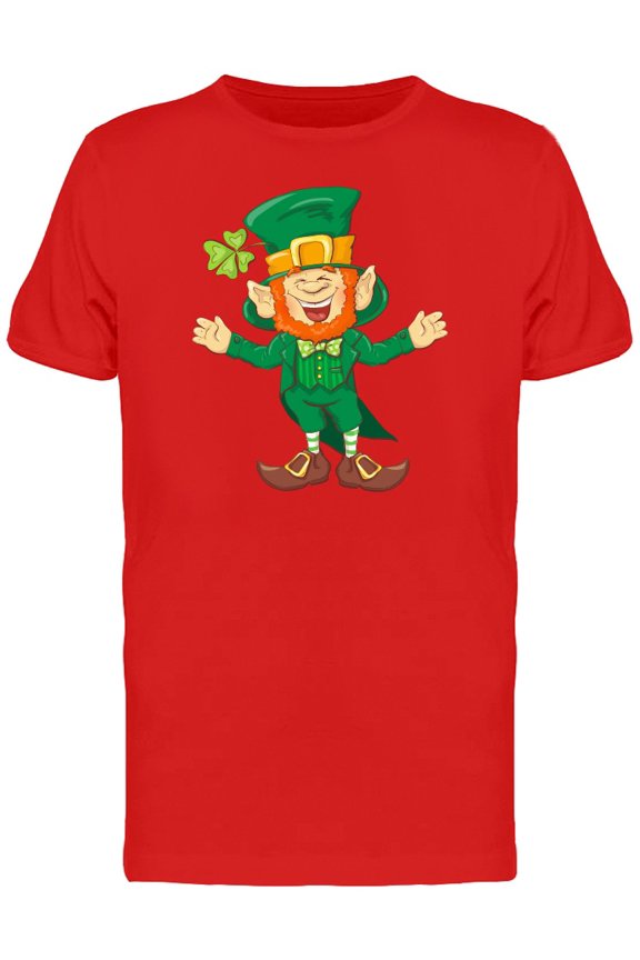 Laughing Leprechaun Doodle T-Shirt Men -Image by Shutterstock, Male Large