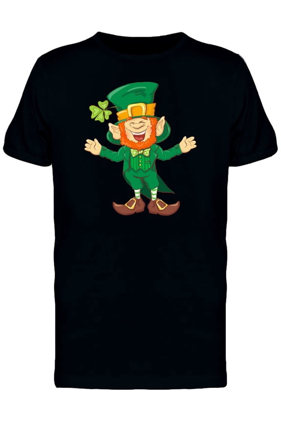 Laughing Leprechaun Doodle T-Shirt Men -Image by Shutterstock, Male Small